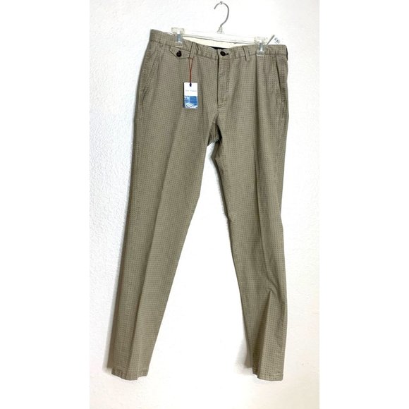 New Elganso Olimpas Womens Size 12 Tan Chino Pants Woven in Italy 1020S170057 - Picture 1 of 5